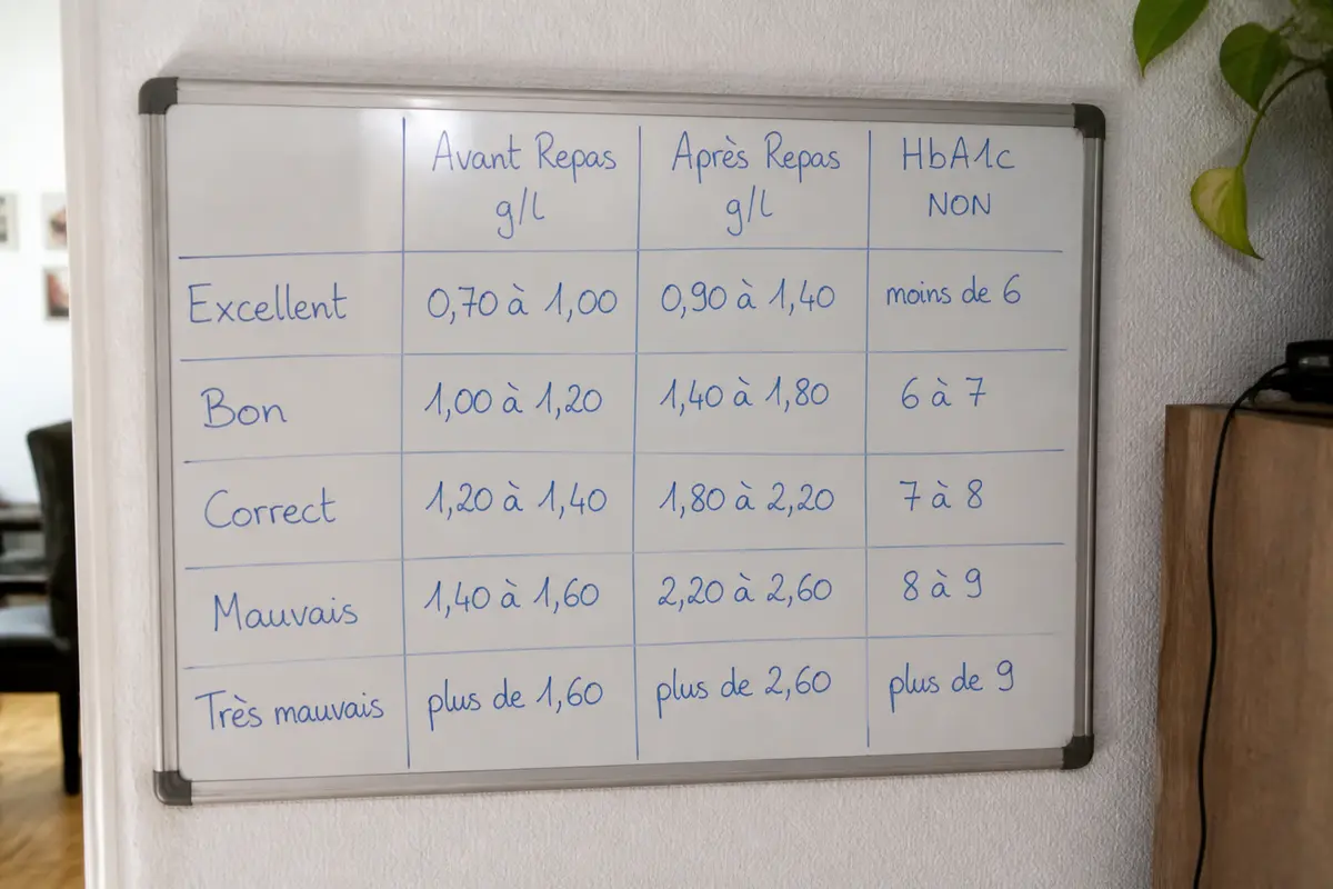 Tableau des taux de glycémie : normes, âge et explications